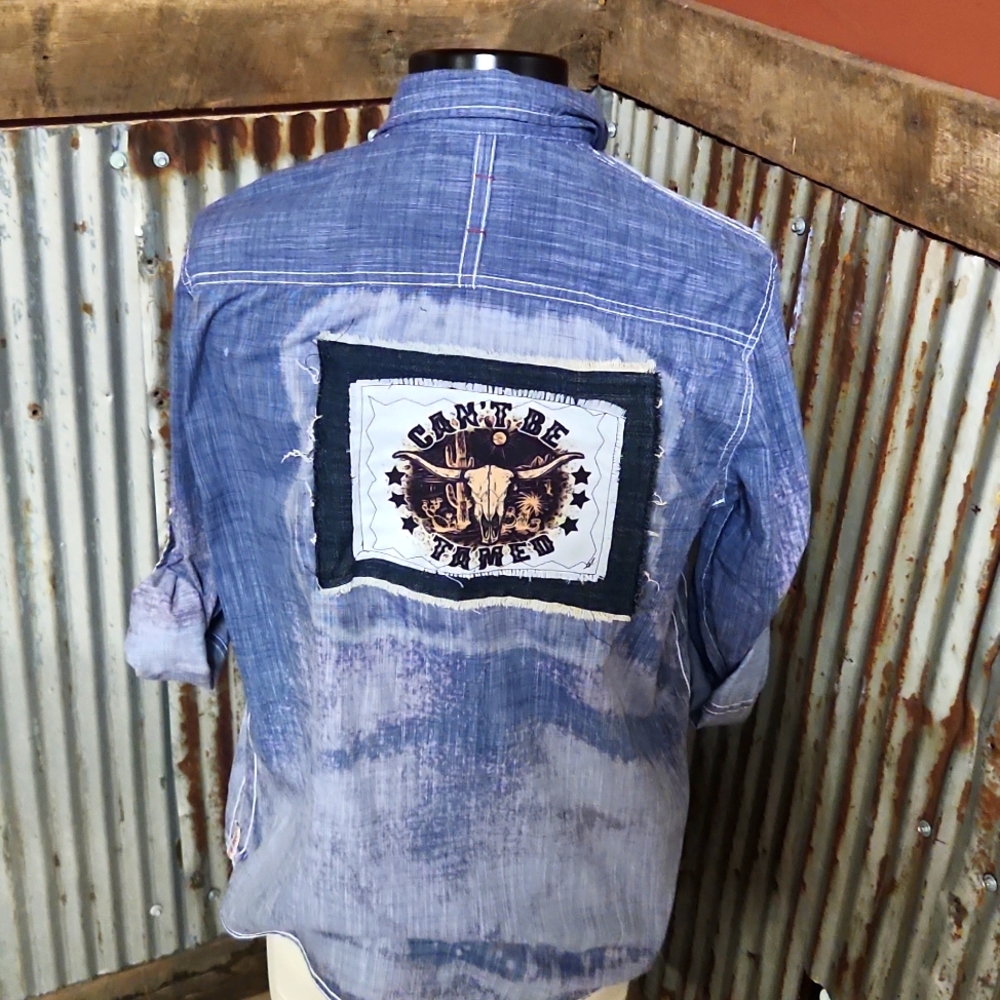 Upcycled And Bleached The Drill Button Up - image 1